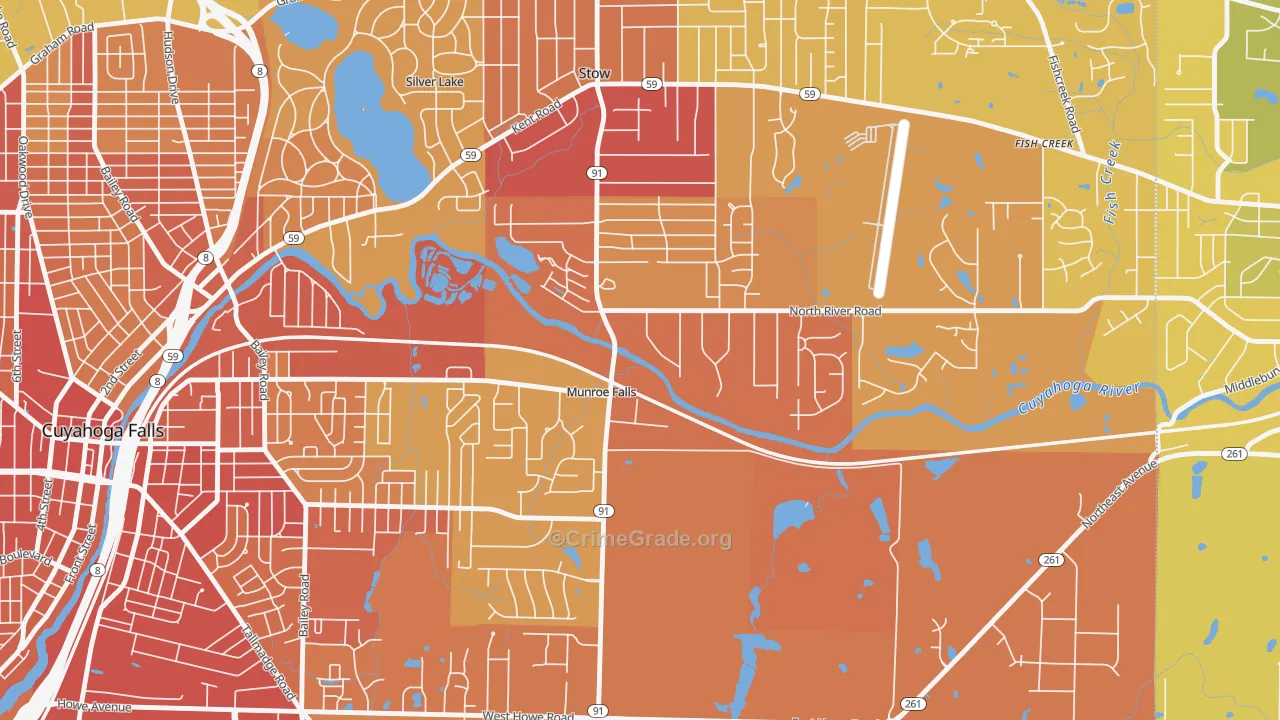 44262, OH Map of Vehicle Theft Rates
