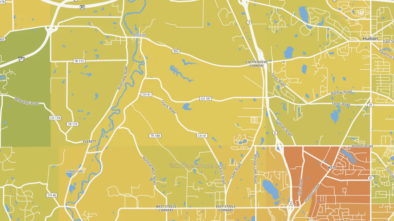 44264, OH Map of Vehicle Theft Rates