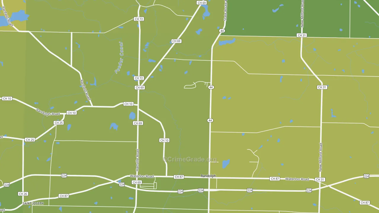 44265, OH Map of Vehicle Theft Rates