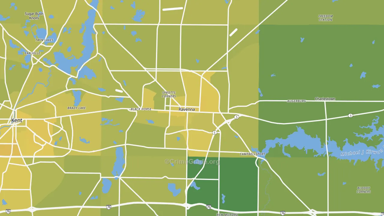 44266, OH Map of Vehicle Theft Rates