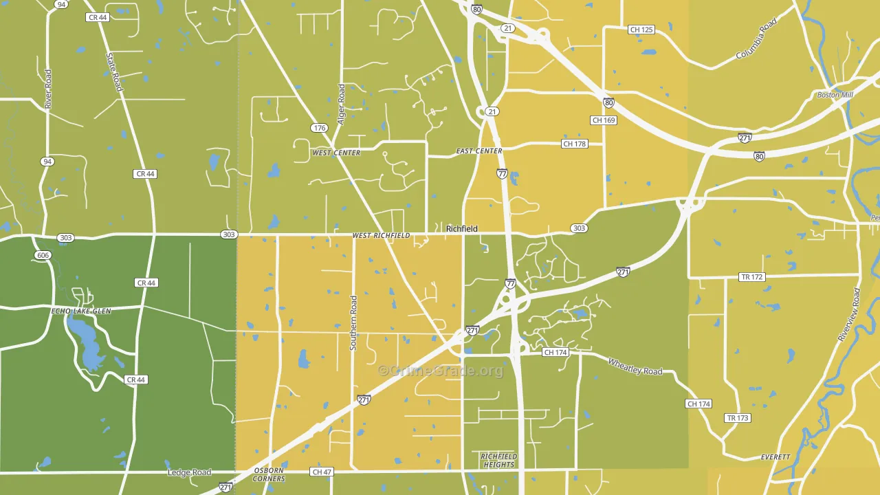 44286, OH Map of Vehicle Theft Rates