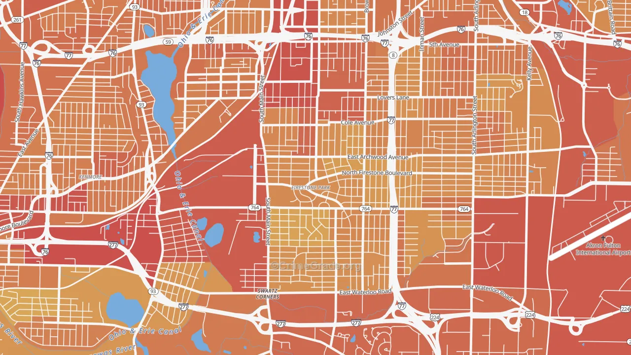 44301, OH Map of Vehicle Theft Rates