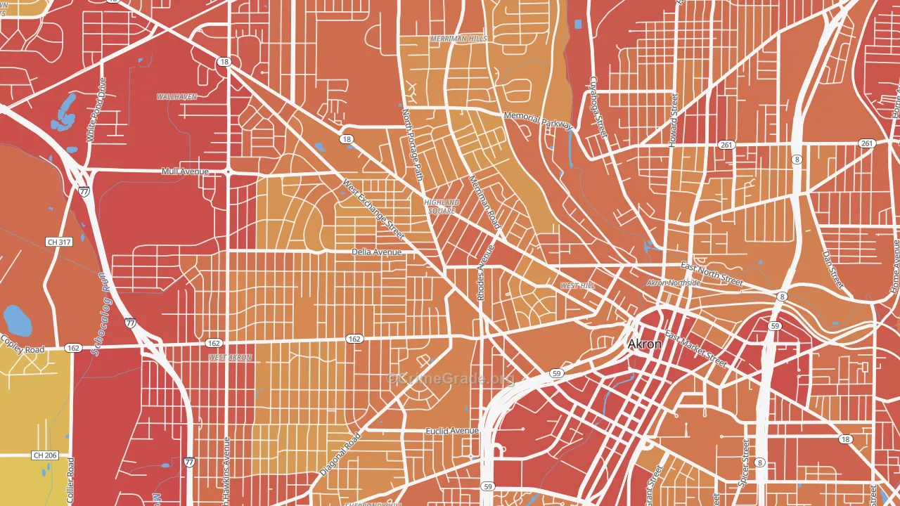 44302, OH Map of Vehicle Theft Rates