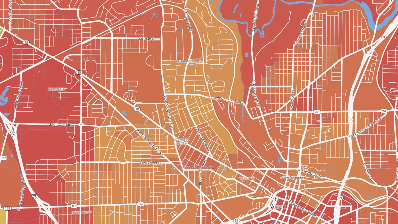 44303, OH Map of Vehicle Theft Rates