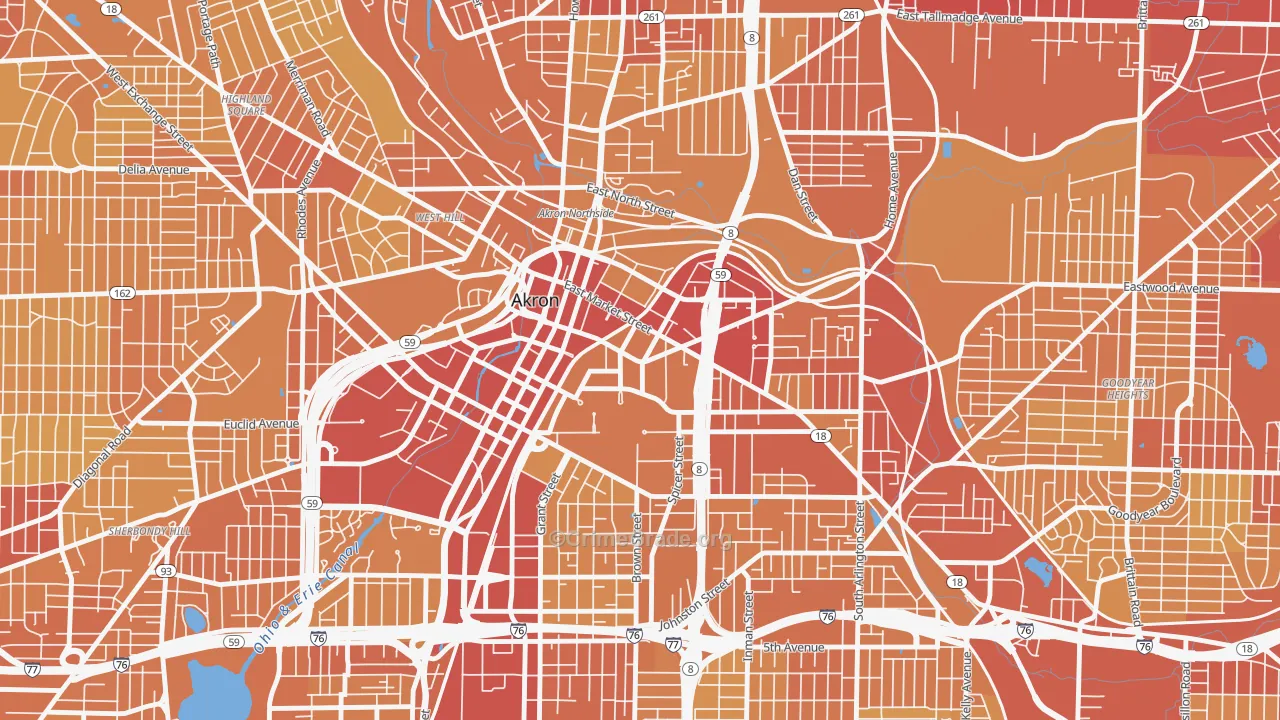 44304, OH Map of Vehicle Theft Rates