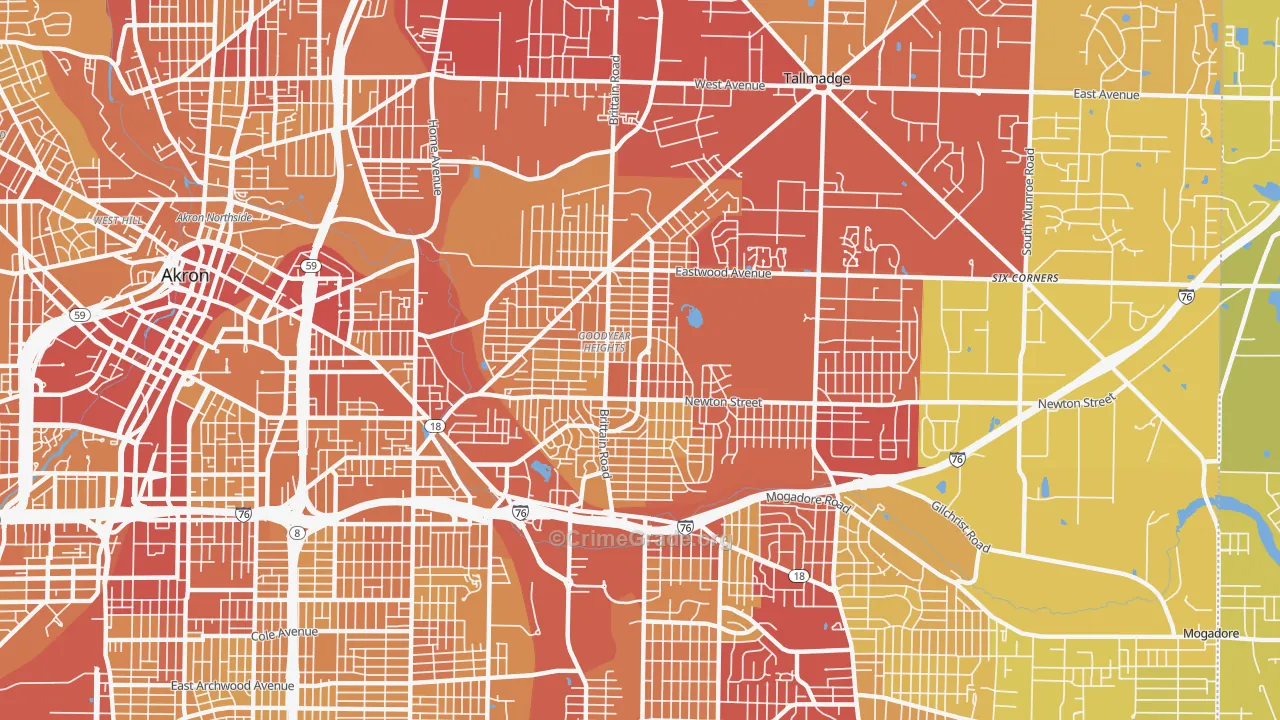 44305, OH Map of Vehicle Theft Rates
