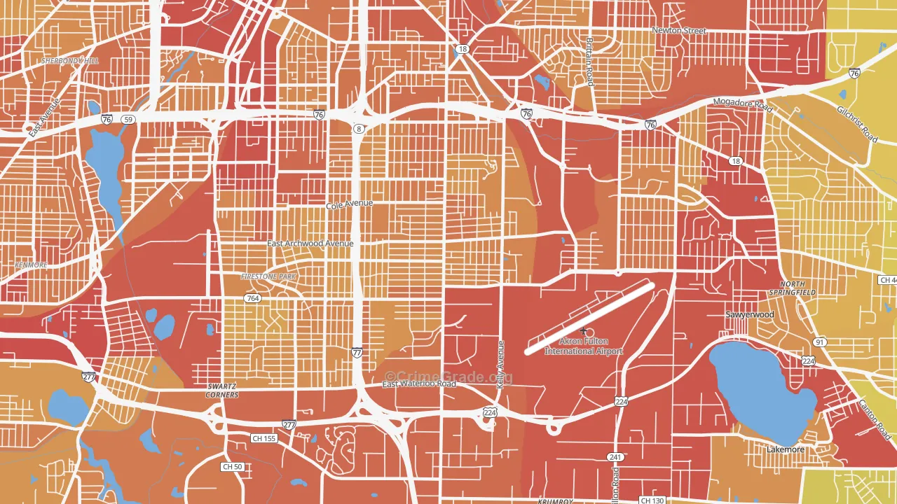 44306, OH Map of Vehicle Theft Rates