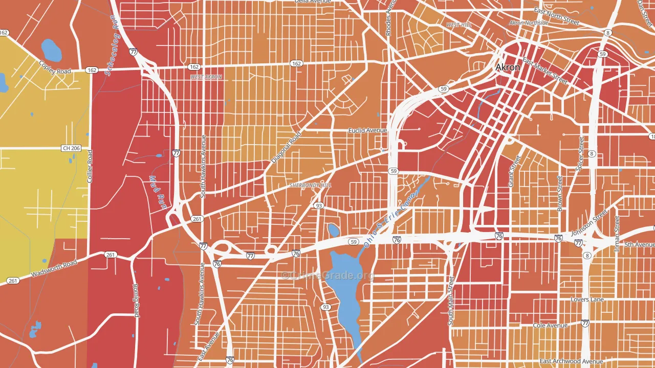 44307, OH Map of Vehicle Theft Rates