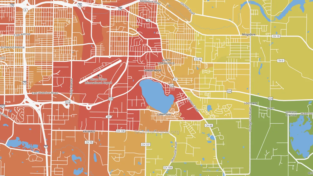 44312, OH Map of Vehicle Theft Rates