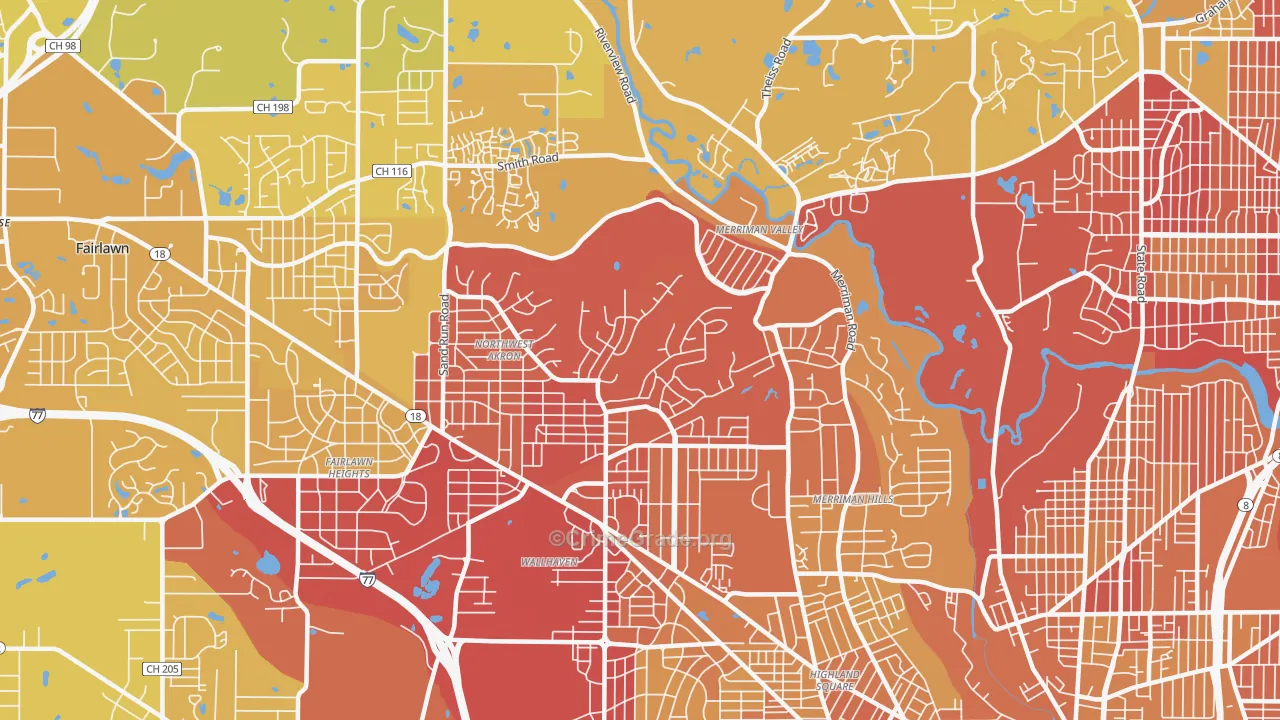 44313, OH Map of Vehicle Theft Rates