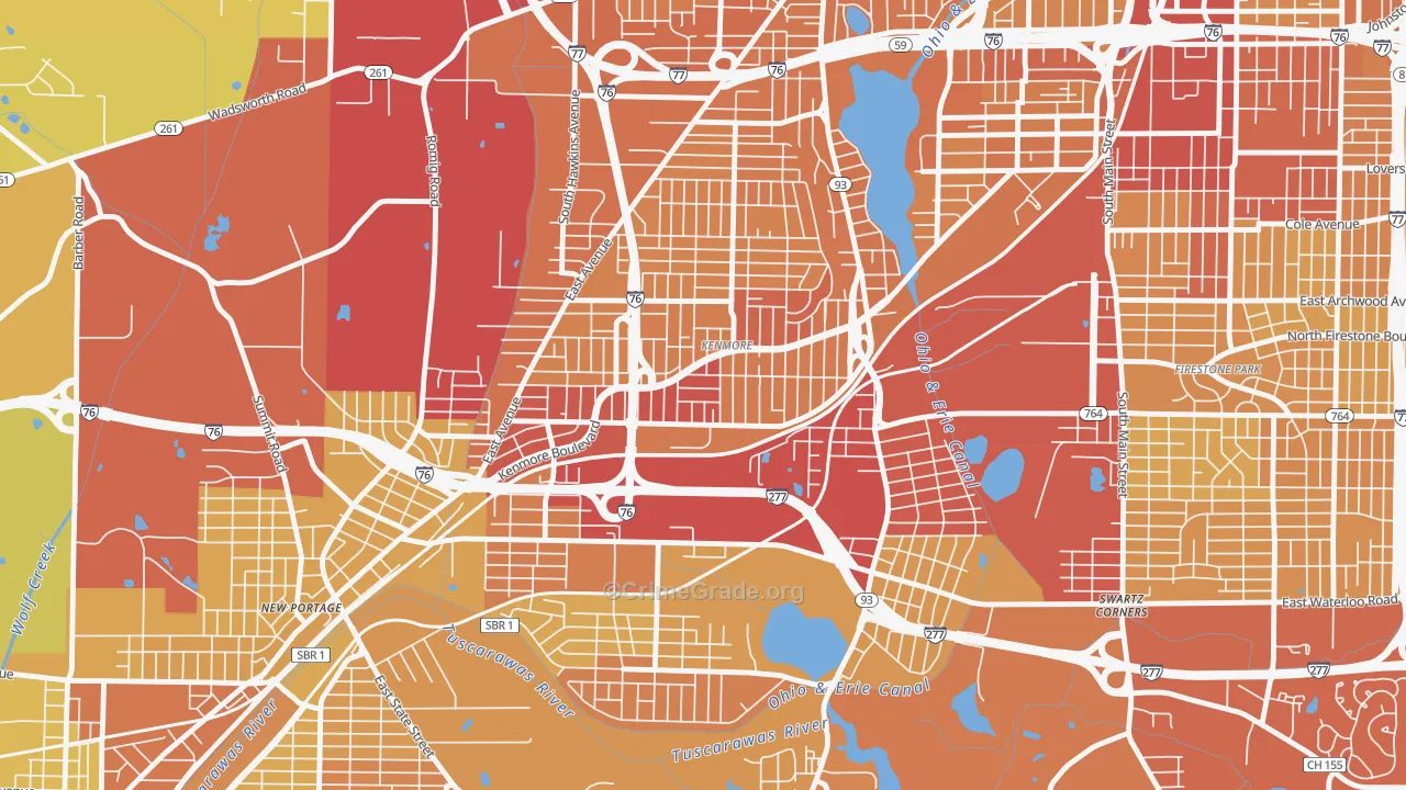 44314, OH Map of Vehicle Theft Rates