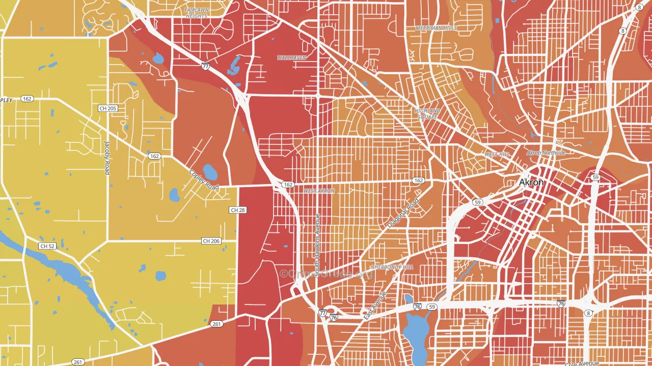 44320, OH Map of Vehicle Theft Rates