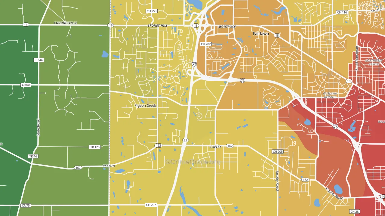 44321, OH Map of Vehicle Theft Rates