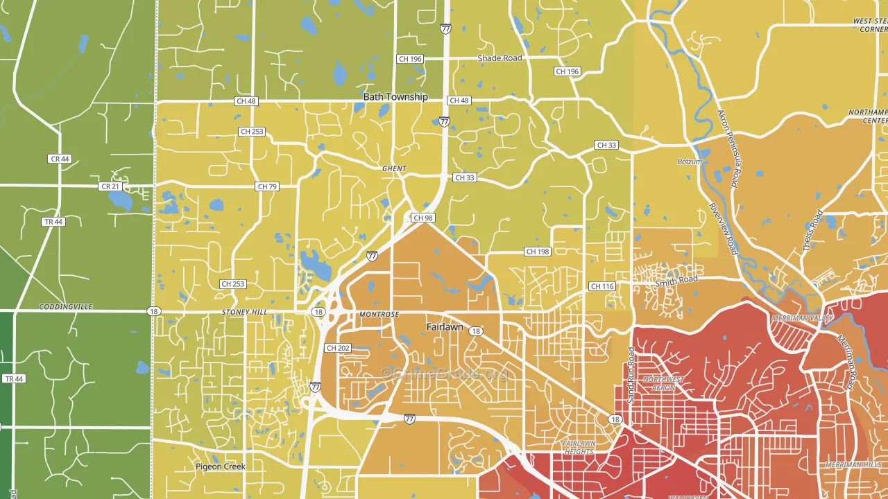 44333, OH Map of Vehicle Theft Rates