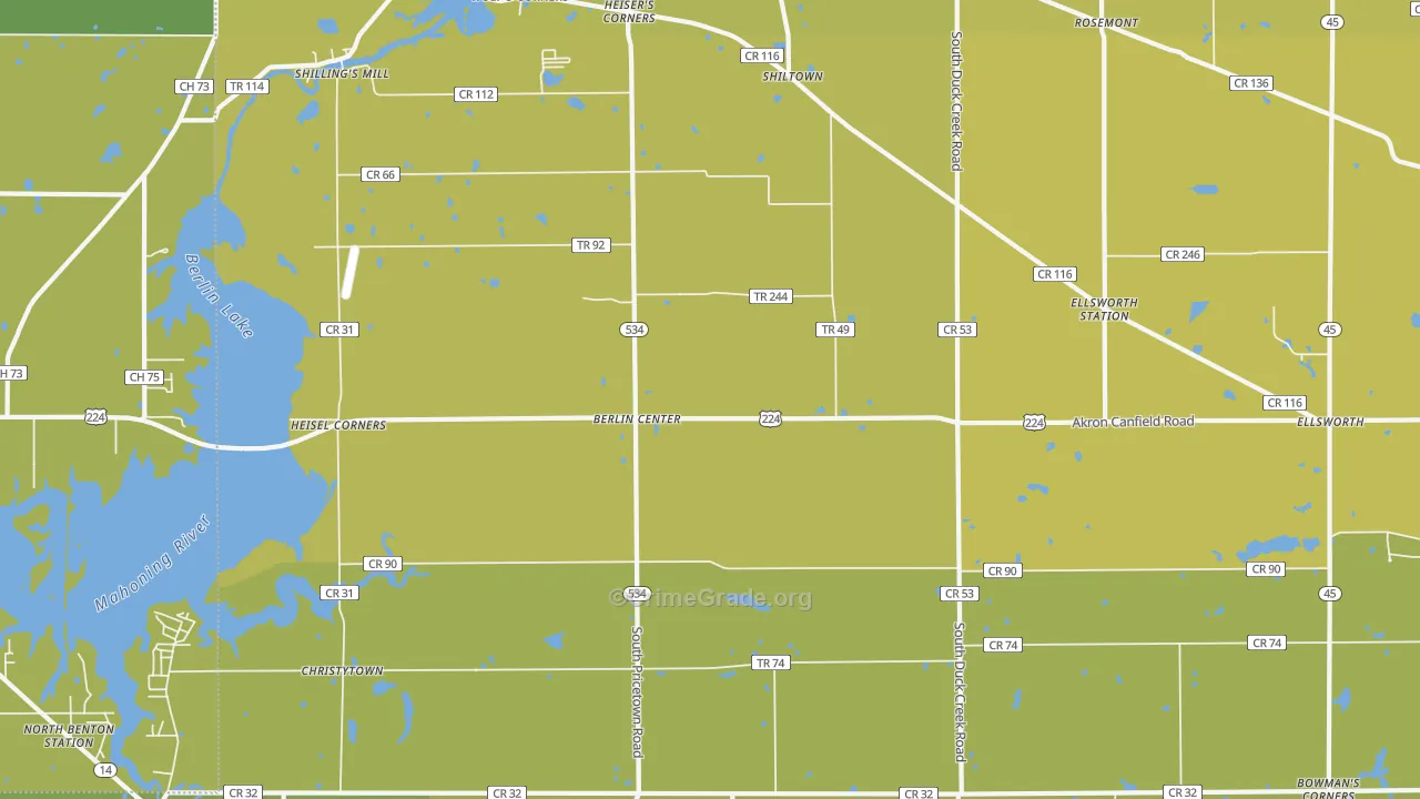 44401, OH Map of Vehicle Theft Rates