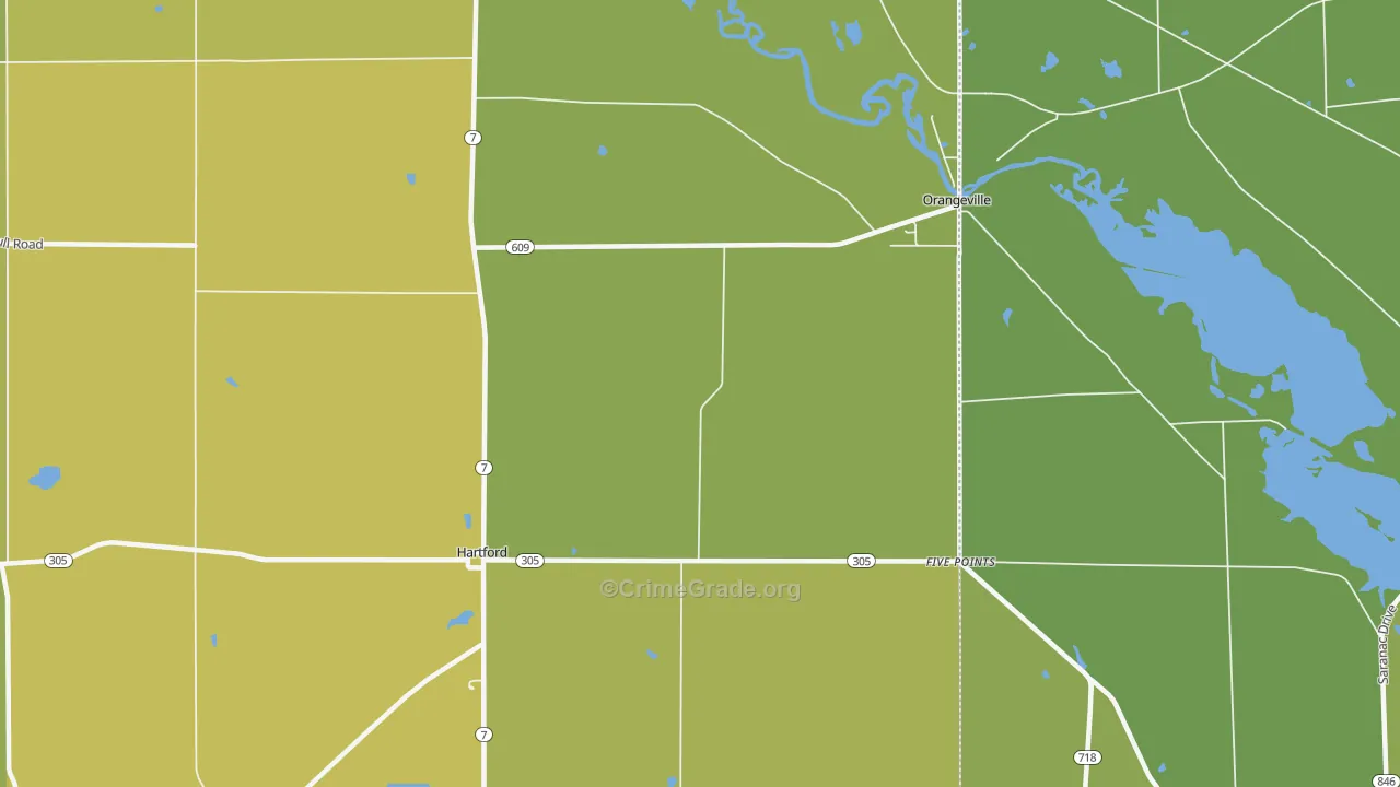 44404, OH Map of Vehicle Theft Rates