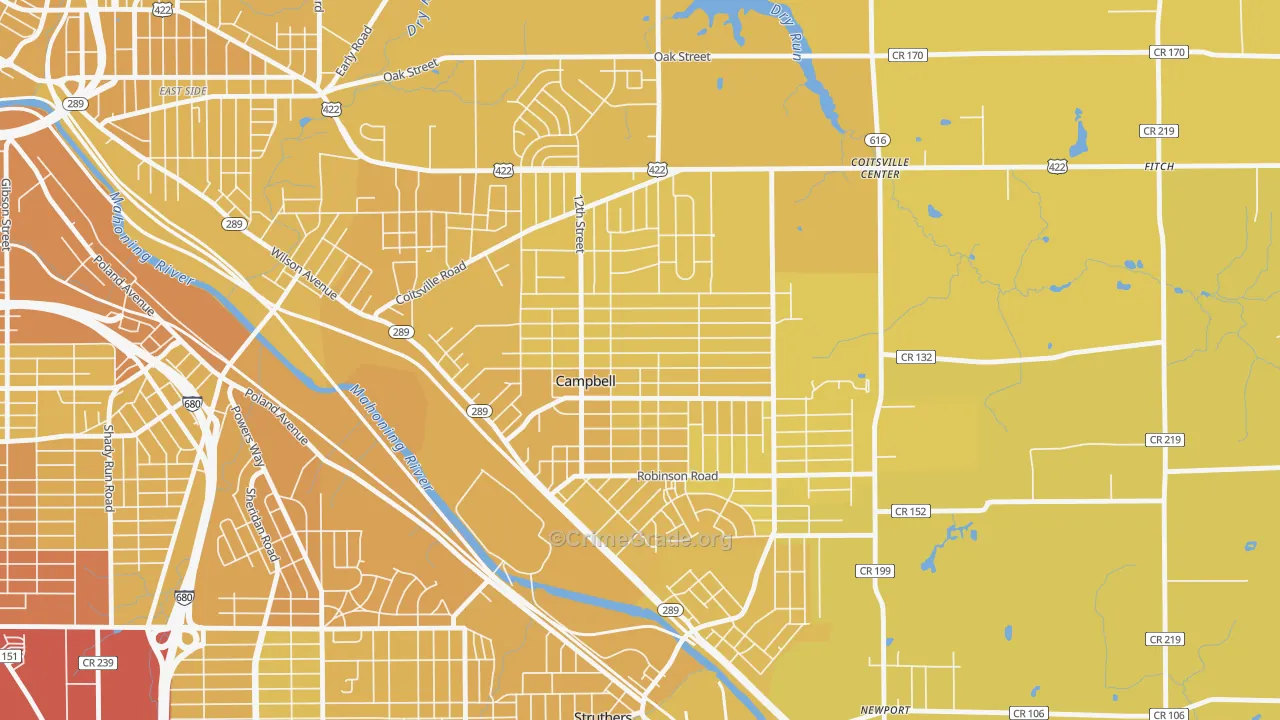 44405, OH Map of Vehicle Theft Rates