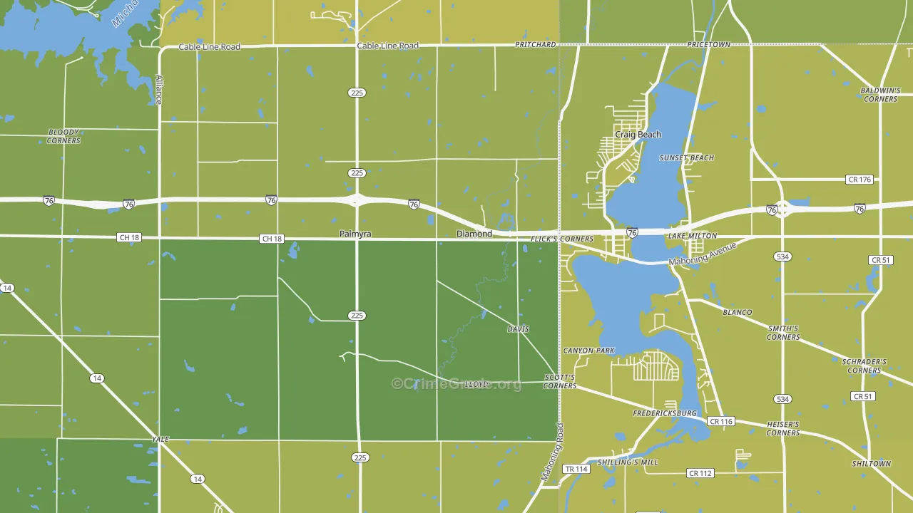 44412, OH Map of Vehicle Theft Rates