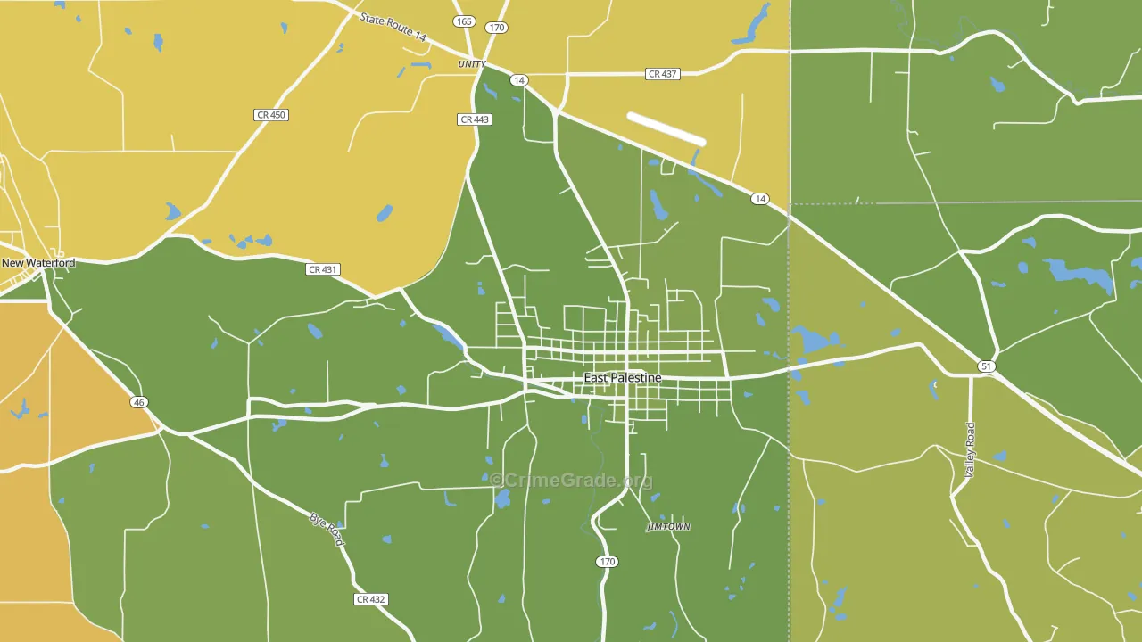 44413, OH Map of Vehicle Theft Rates