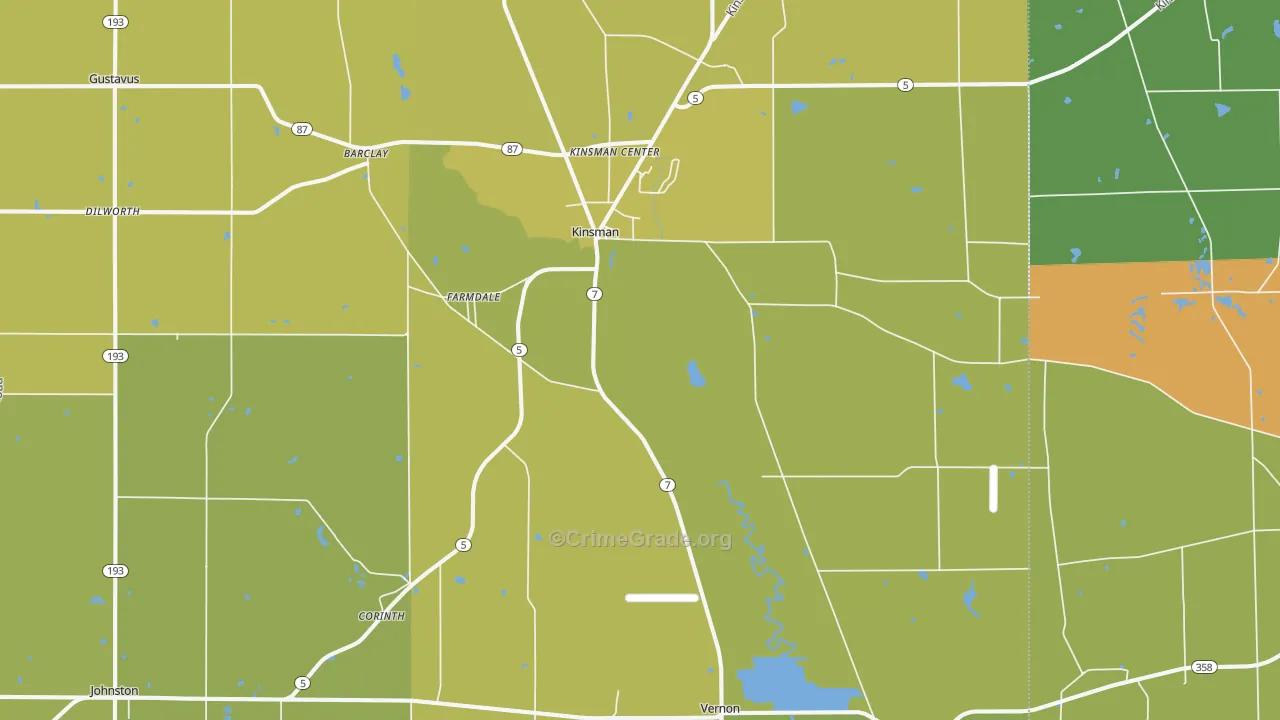 44428, OH Map of Vehicle Theft Rates
