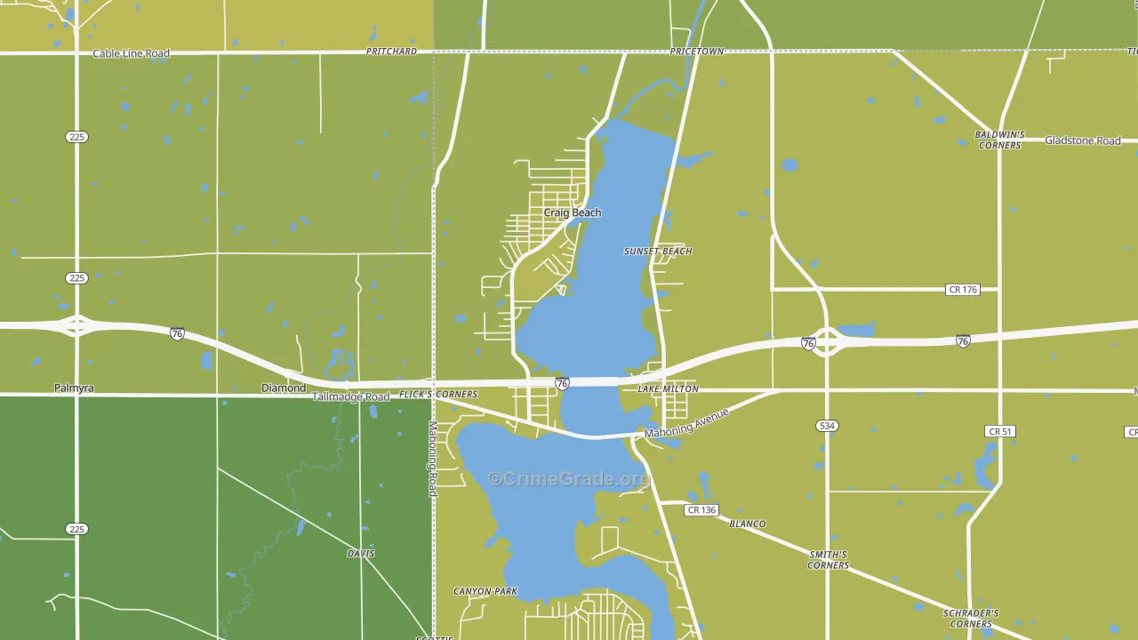 44429, OH Map of Vehicle Theft Rates