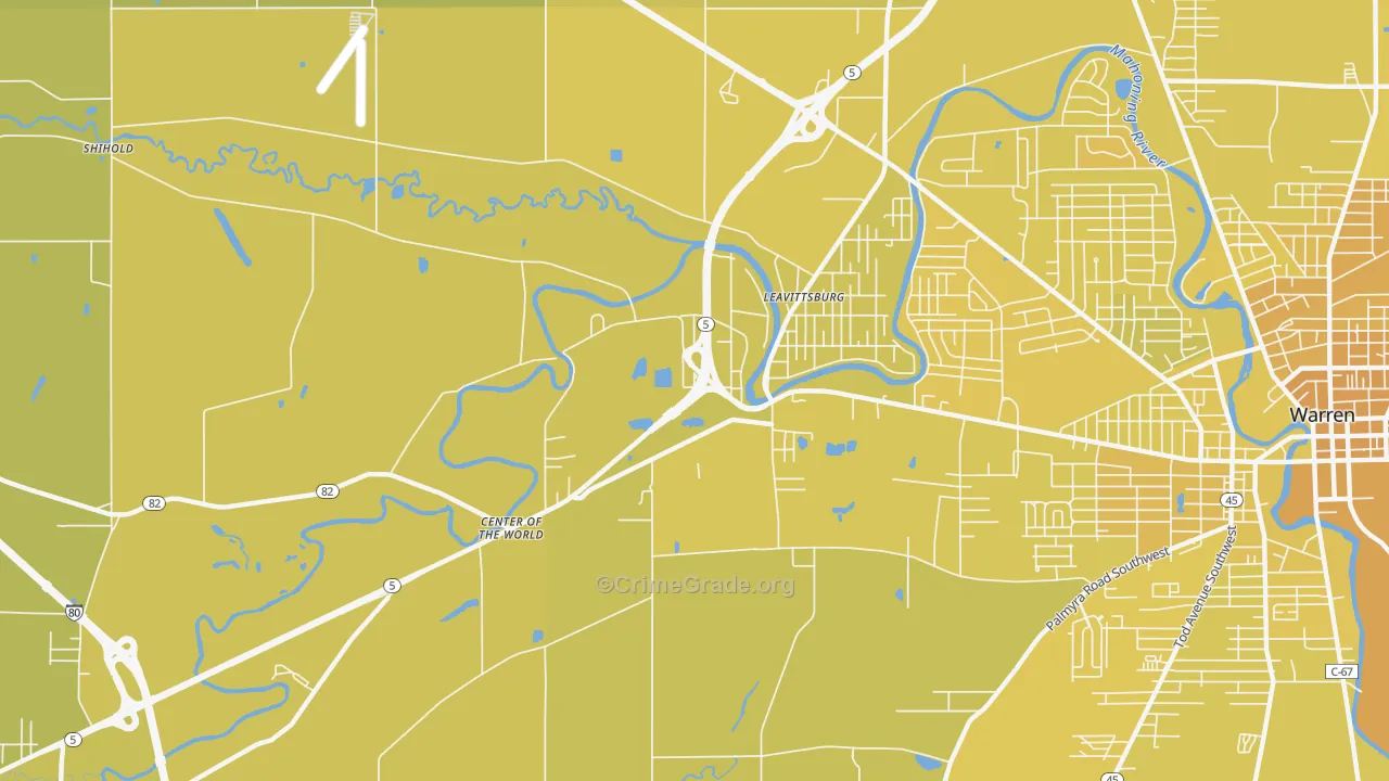 44430, OH Map of Vehicle Theft Rates