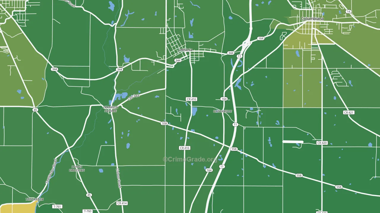 44431, OH Map of Vehicle Theft Rates