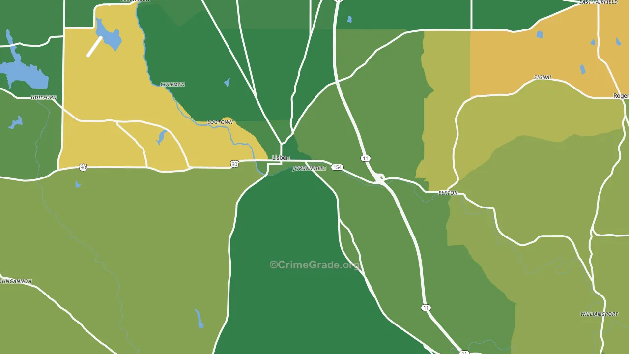 44432, OH Map of Vehicle Theft Rates