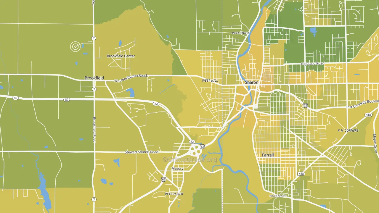 44438, OH Map of Vehicle Theft Rates