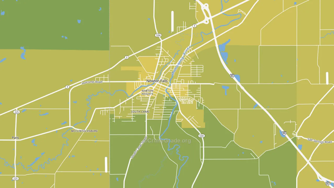 44444, OH Map of Vehicle Theft Rates