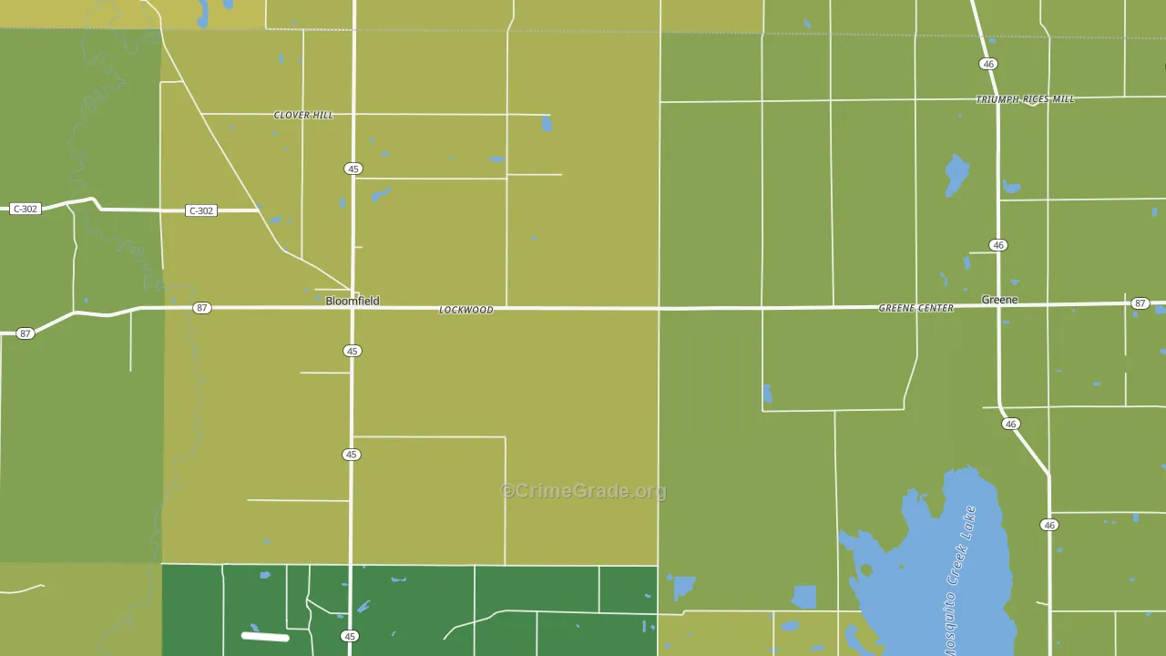 44450, OH Map of Vehicle Theft Rates