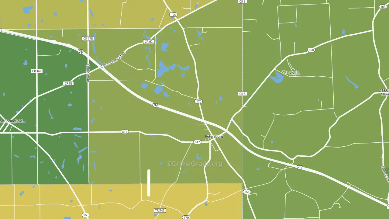 44454, OH Map of Vehicle Theft Rates
