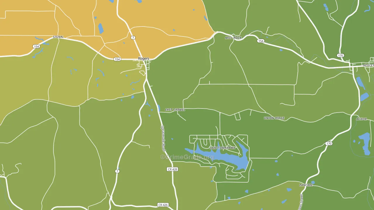 44455, OH Map of Vehicle Theft Rates