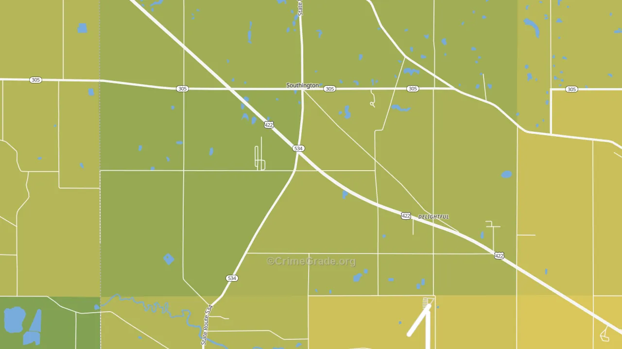 44470, OH Map of Vehicle Theft Rates