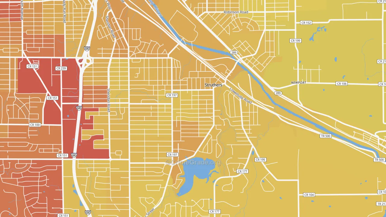 44471, OH Map of Vehicle Theft Rates