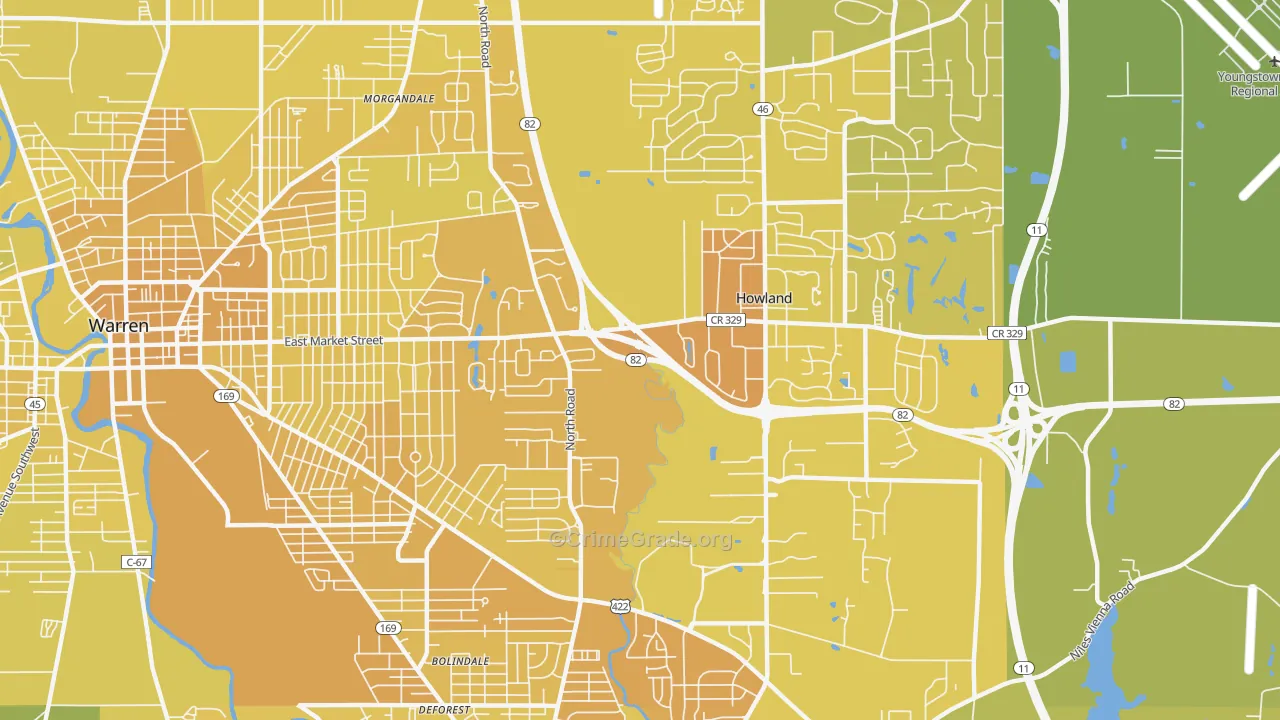 44484, OH Map of Vehicle Theft Rates