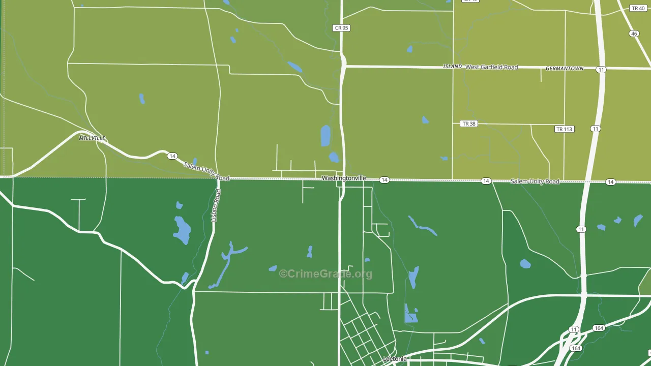 44490, OH Map of Vehicle Theft Rates