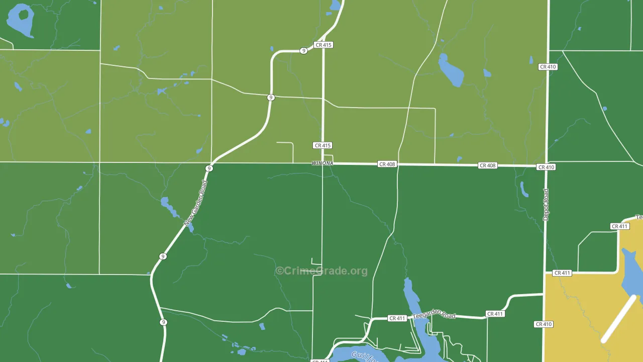 44493, OH Map of Vehicle Theft Rates