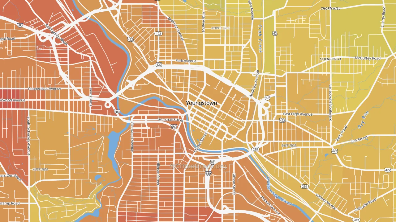 44503, OH Map of Vehicle Theft Rates