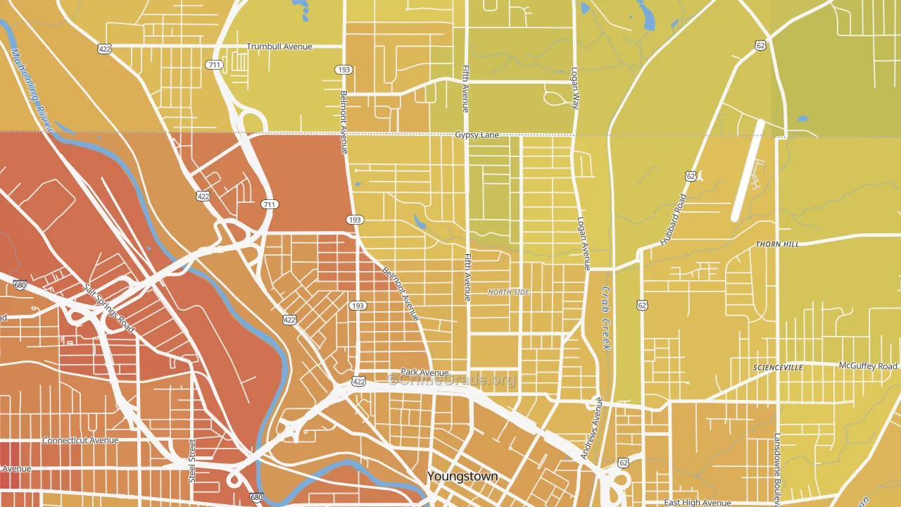 44504, OH Map of Vehicle Theft Rates