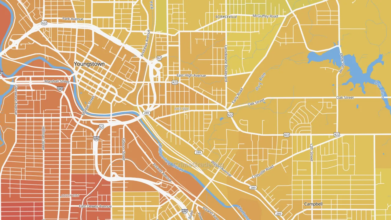 44506, OH Map of Vehicle Theft Rates