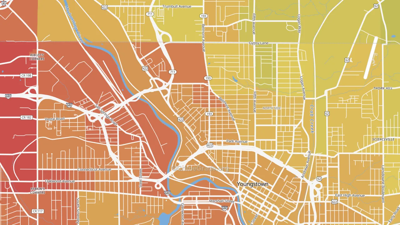 44510, OH Map of Vehicle Theft Rates