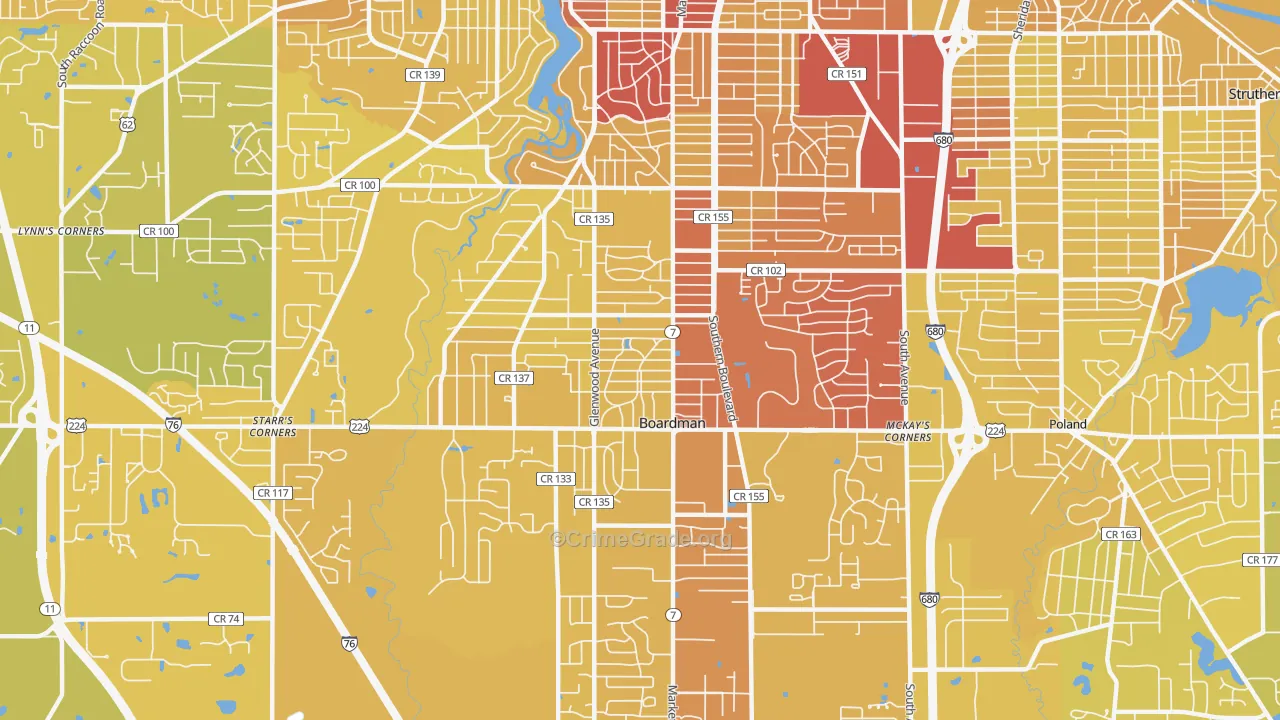 44512, OH Map of Vehicle Theft Rates