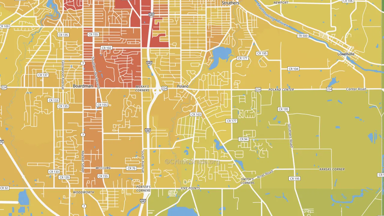 44514, OH Map of Vehicle Theft Rates