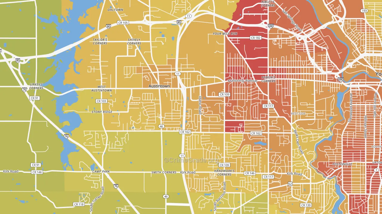 44515, OH Map of Vehicle Theft Rates