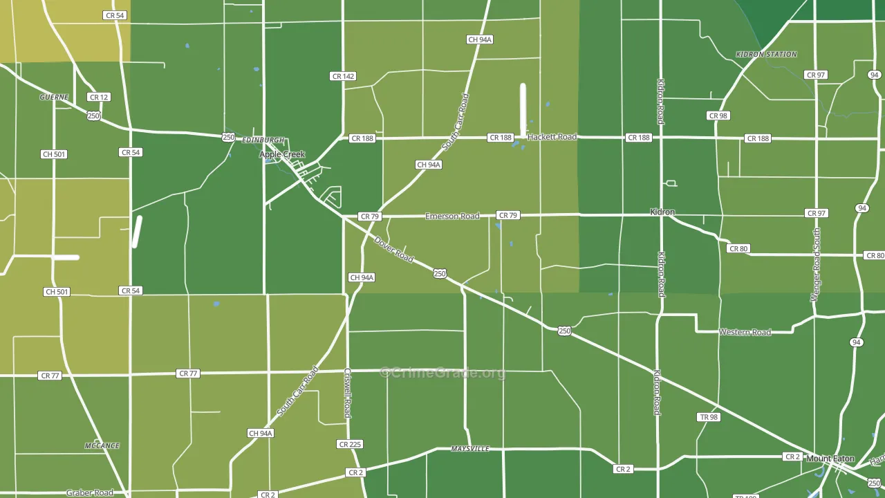 44606, OH Map of Vehicle Theft Rates