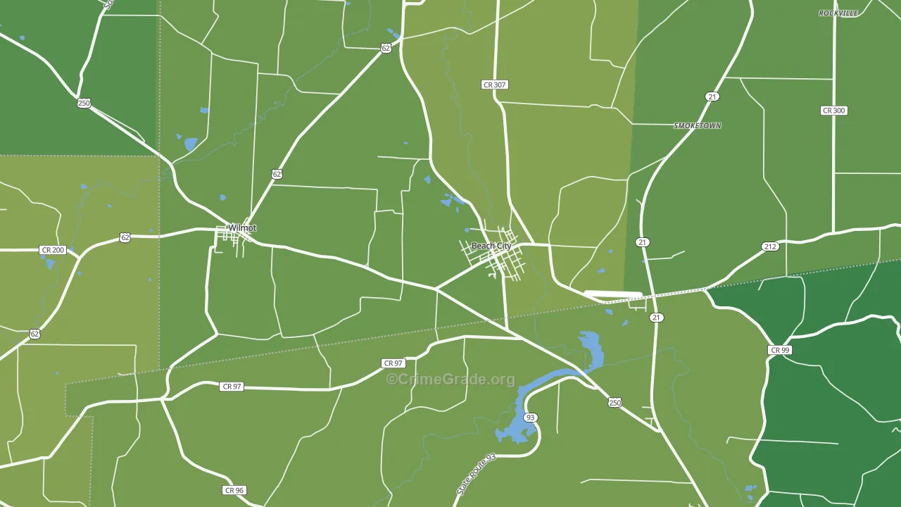 44608, OH Map of Vehicle Theft Rates