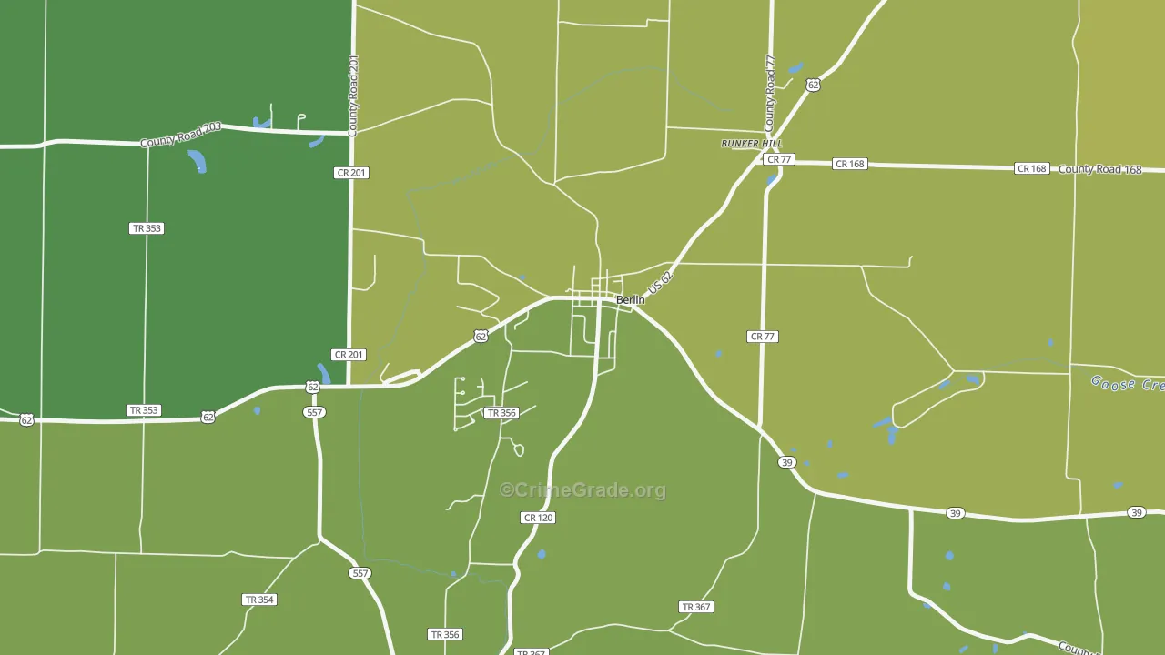 44610, OH Map of Vehicle Theft Rates