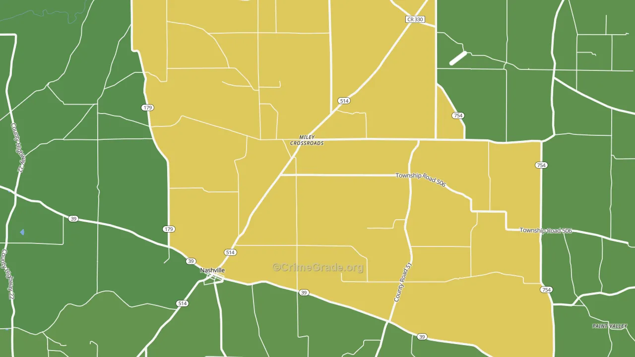 44611, OH Map of Vehicle Theft Rates