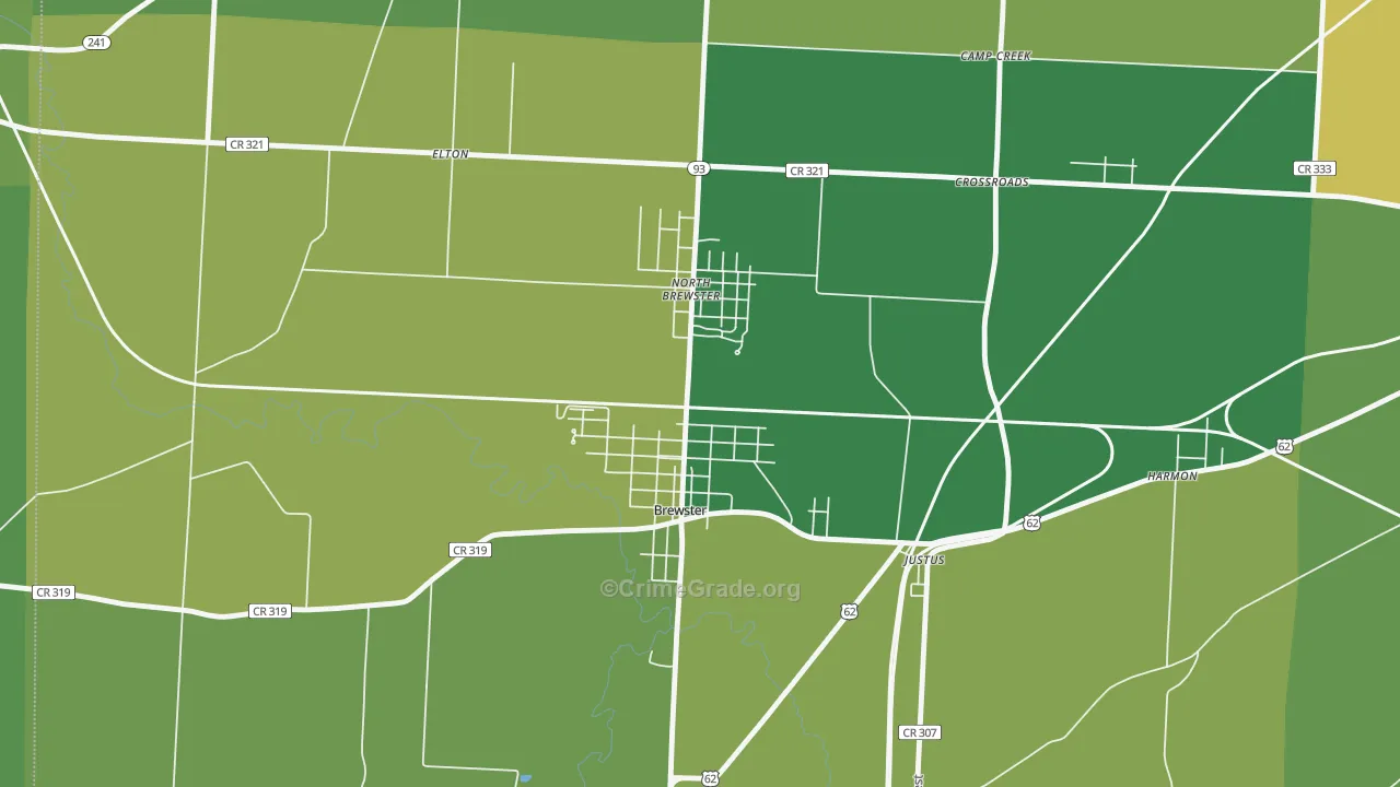 44613, OH Map of Vehicle Theft Rates